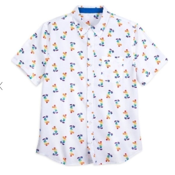 PRIDE Disney Mickey Mouse rainbow unisex woven shirt - Picture 2 of 8